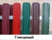 Штакетник металлический ширина 115мм (глянец,  матовый,  под дерево)